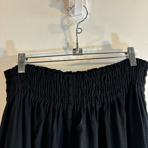 KALIYANA Sz 2 Pull On Pants Linen Blend Wide Leg Elastic Waist High Rise Trouser - Picture 3 of 8